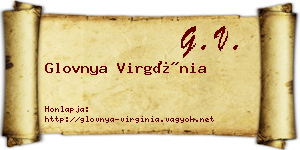 Glovnya Virgínia névjegykártya